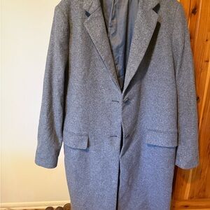 Uniqlo Wool Cashmere Chester Coat Overcoat Size XL Gray Chesterfield Longline